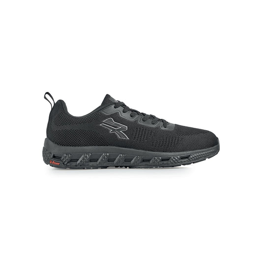 Sneakers U-Power Ryle - Linea Urban, design elegante in pelle nera con dettagli grigi e tecnologia Infinergy® per un comfort superiore.